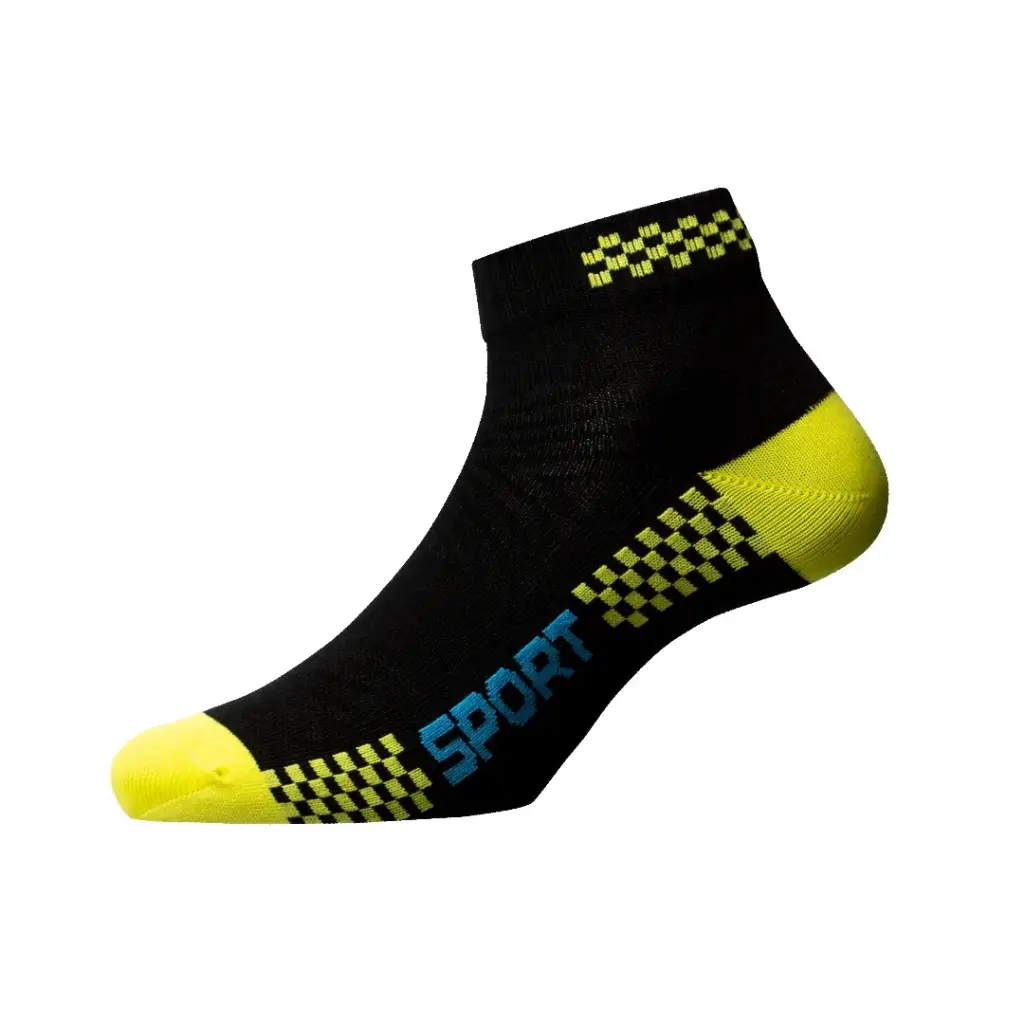 1 lusin Sprinter Ankle Socks Black/Lime
