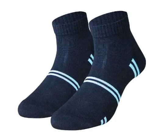 [HOS-23-30B] Star Seller Ankle Black- Blue Stripe