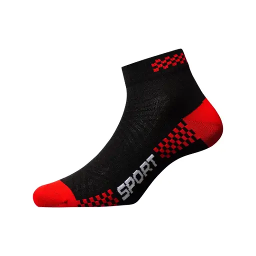 1 lusin Sprinter Ankle Socks Black/Red