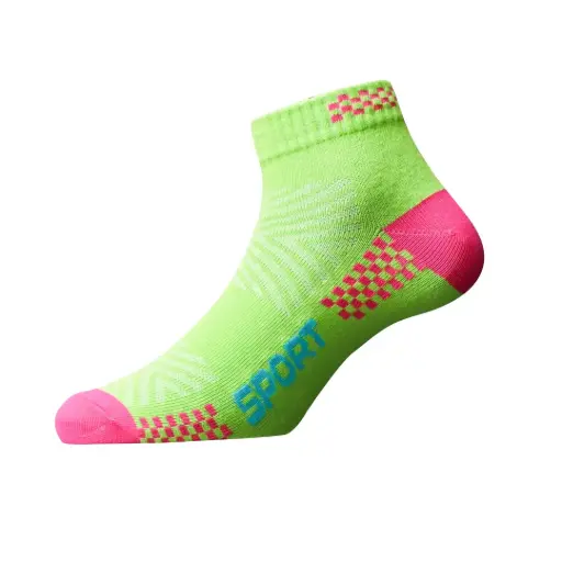 1 lusin Sprinter Ankle Socks Lime/Pink